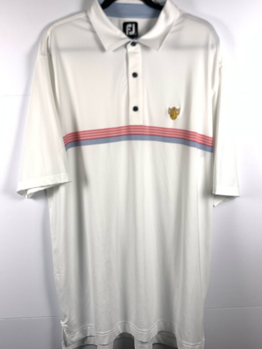 FootJoy FJ Golf Polo Shirt 2XL White Stripe Performance Athletic